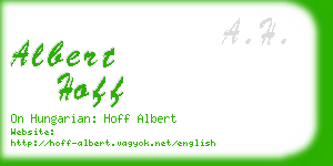albert hoff business card